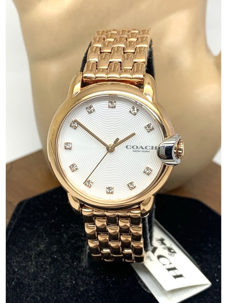 Coach Women's Watch 14503820 Quartz White Dial Rose Gold Stainless Steel 32mm